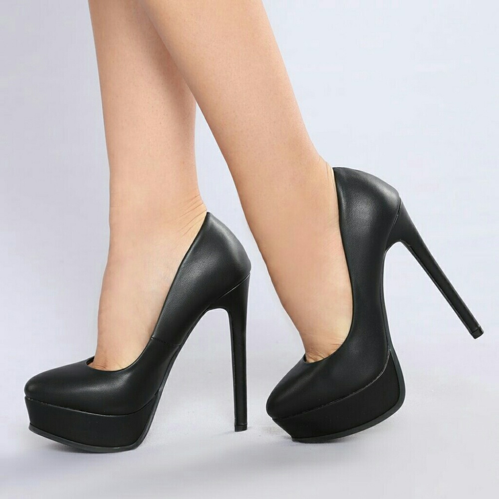 Black Leather Heels